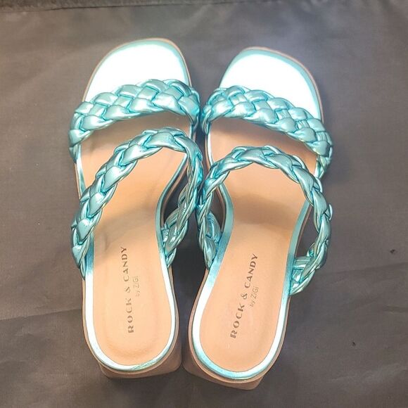 BRAND NEW ROCK&CANDY BY ZIGI DOUBLE BRAIDED STRAPS LOW BLOCK-HEEL SANDAL - Picture 5 of 16